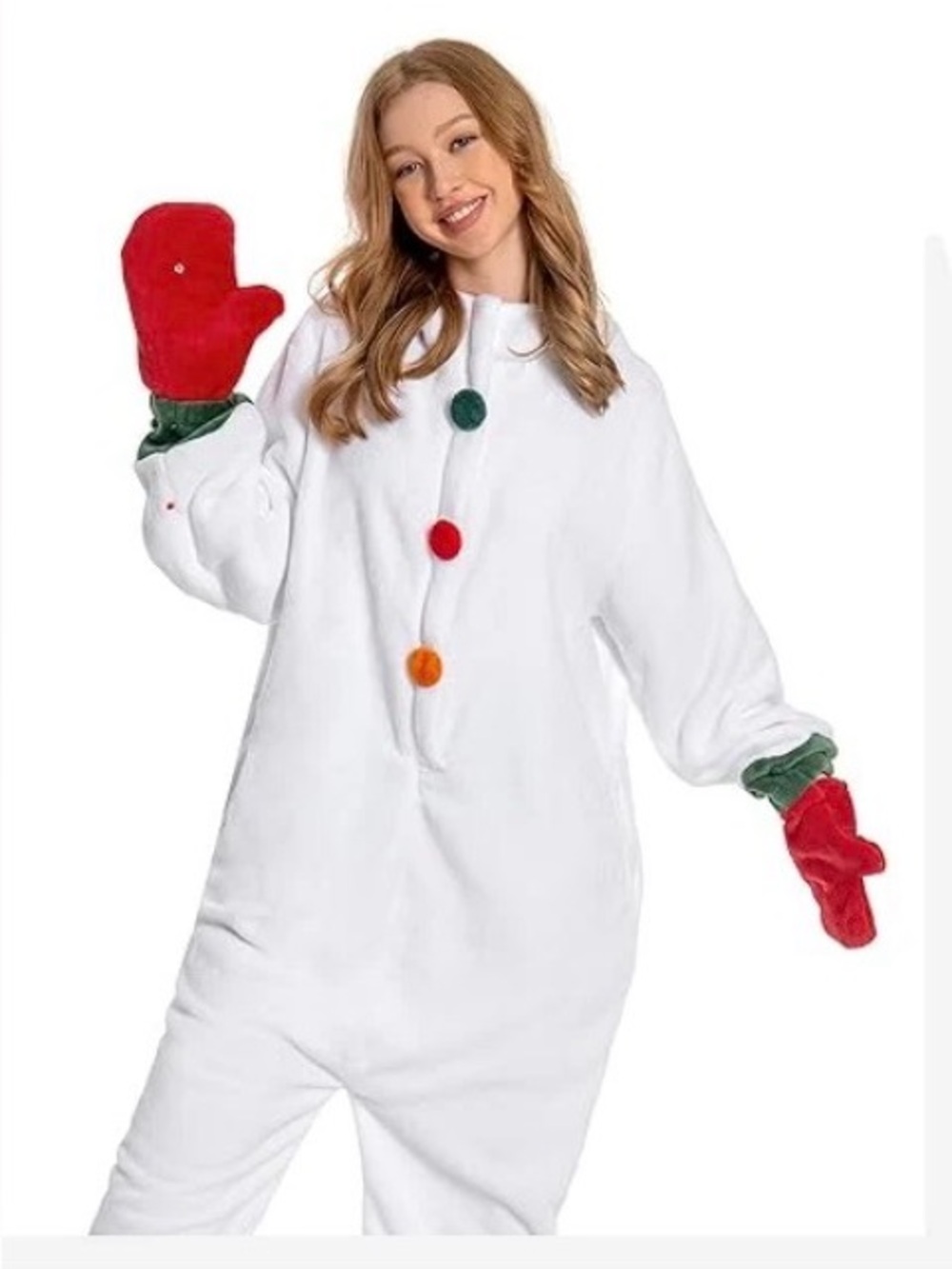 OLAOLA Unisex Adult Plush Snowman
Onesie Christmas Pajamas M